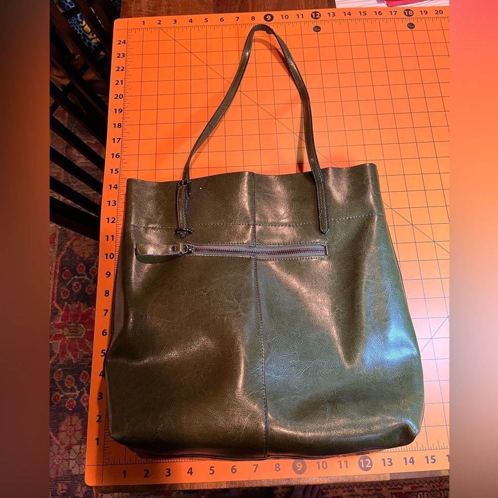 *SOLD* Olive Green Faux-leather Tote Bag